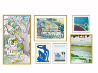 Modern Blue Escape, Gallery Wall set of 6