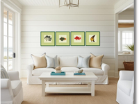 Framed Fishes Found on the Coast of Ceylon (Set of 4)